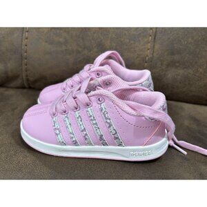 NWOB K-Swiss Girls infant Toddler Size 9 Pink & White Striped Sneakers